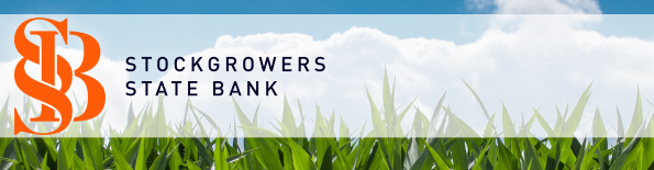 Stockgrowers Logo with Corn Field Backgroudn