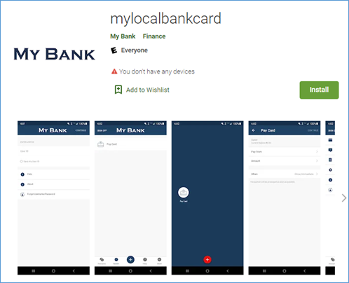 My Local Bank Card Mobile App Screen Google Play Store